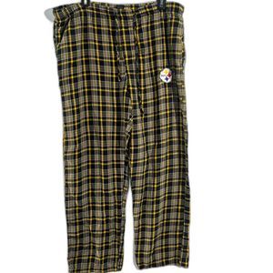 NFL Team Apparel Pittsburgh Steelers Cotton Blend Pajama Pants Plaid Size Small